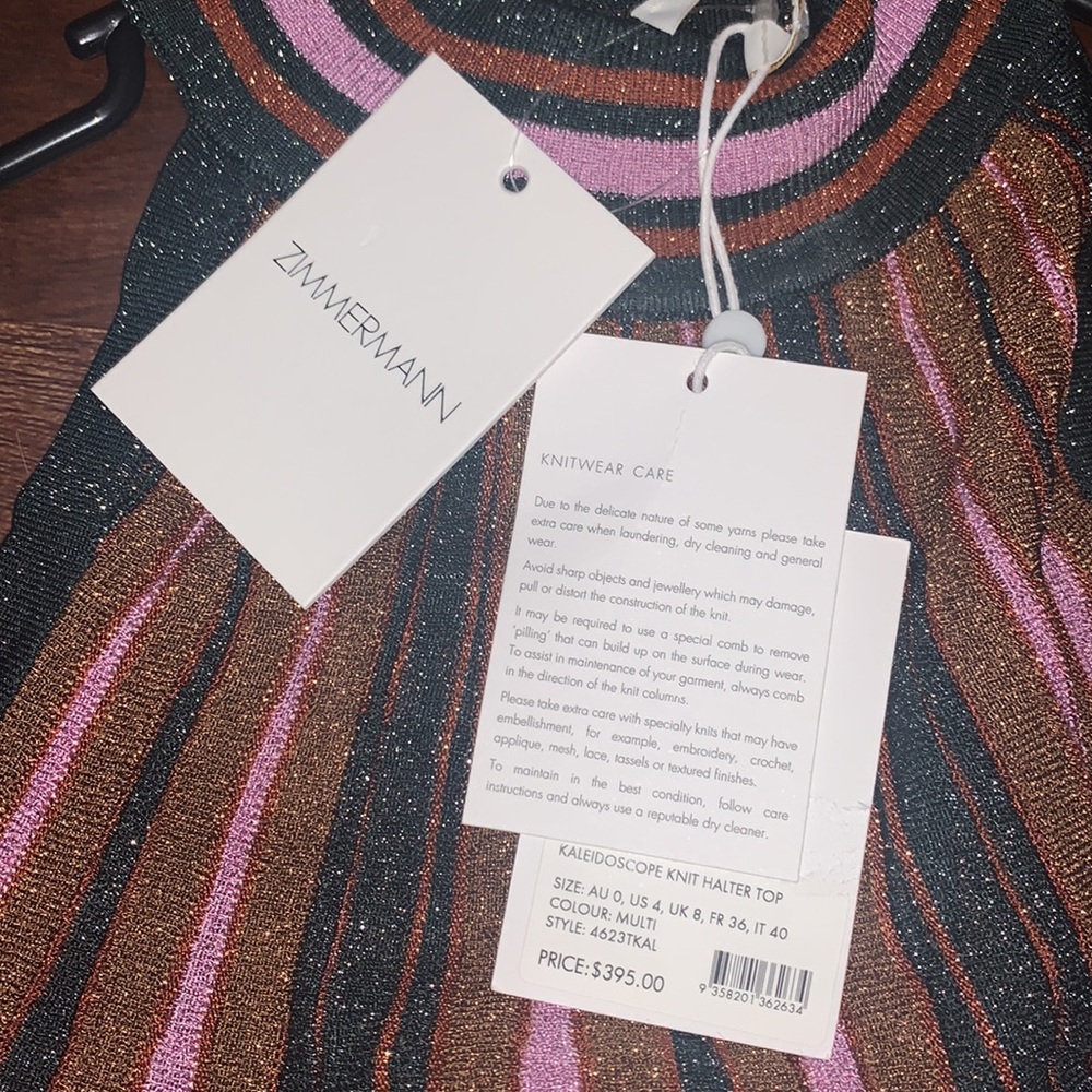 NWT Zimmerman Kaleidoscope Knit Halter Top in Size US 4 - Picture 6 of 7